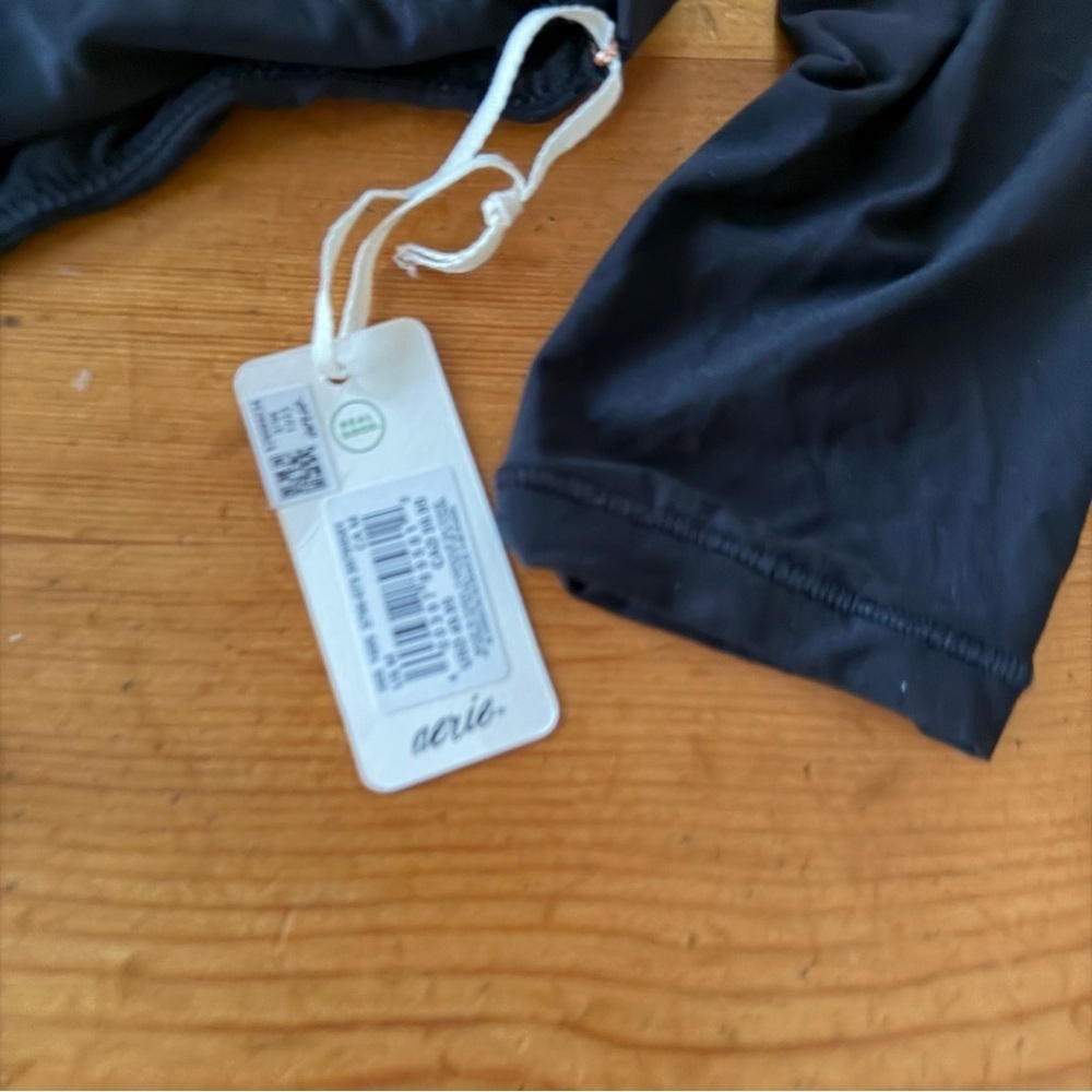 NWT Aerie SMOOTHEZ Black Long Sleeve Scoop Neck Bodysuit M lounge basics classic - Picture 7 of 10